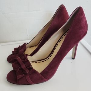 Enzo Angiolini Plum Suede Peep Toe Pumps Size 10